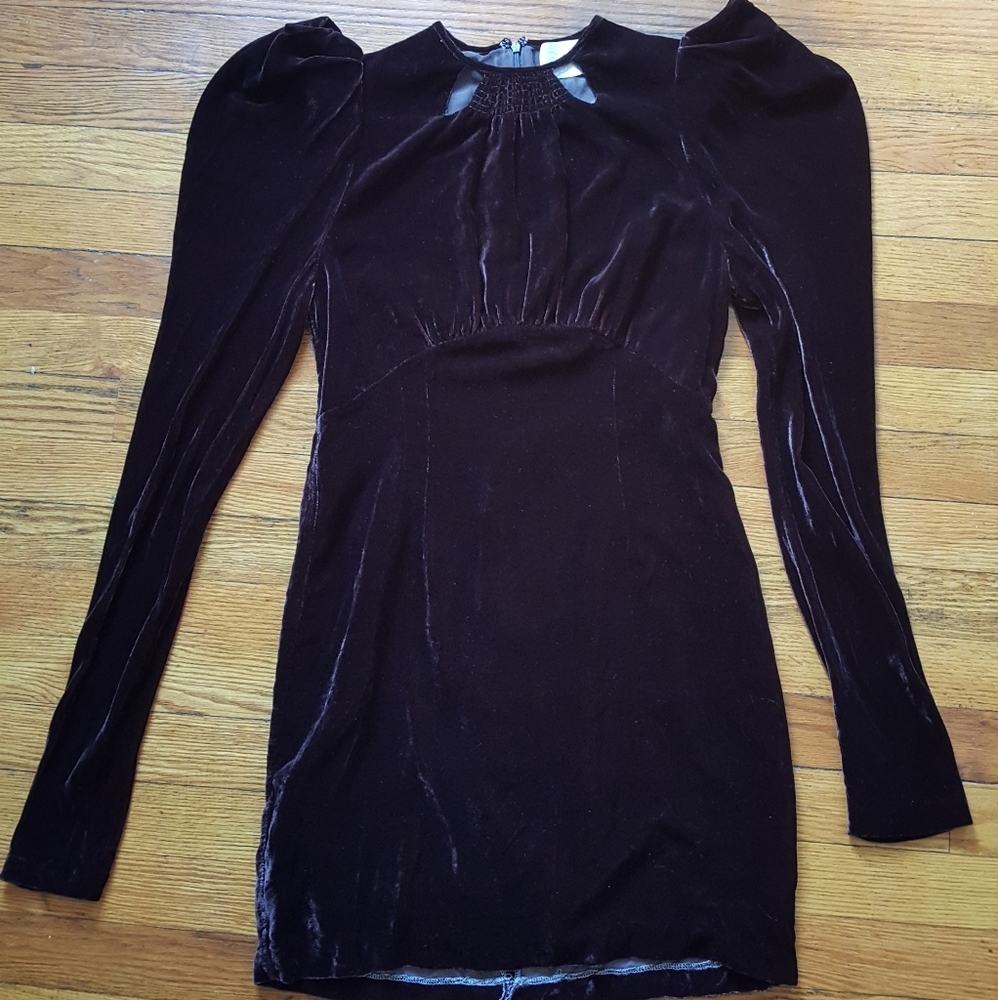 Brown Velvet Mini dress